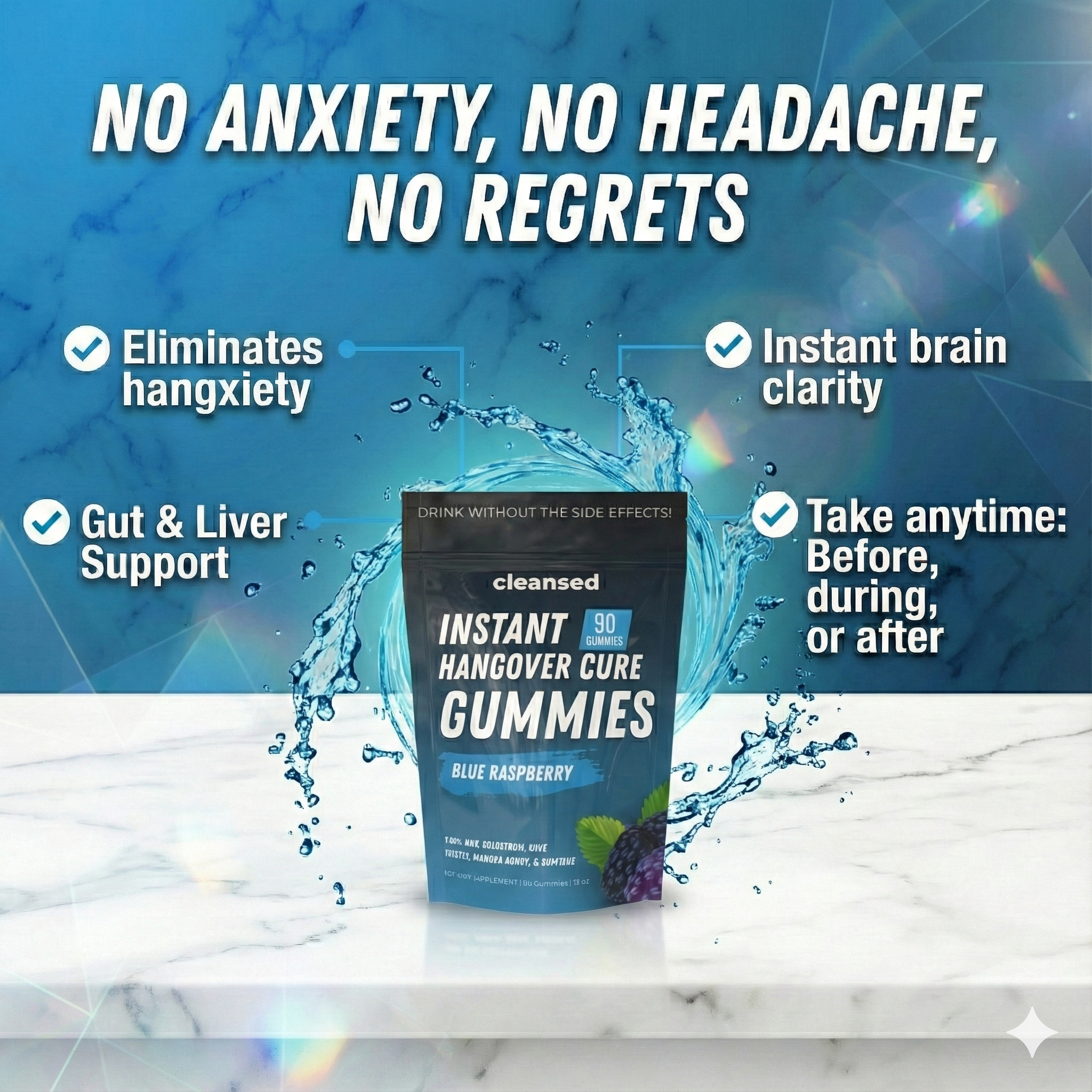 Cleansed Instant Hangover Cure Gummies